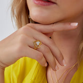 Geometric Heart Adjustable Ring in Sterling Silver